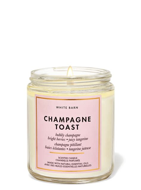 champagne toast single wick candle